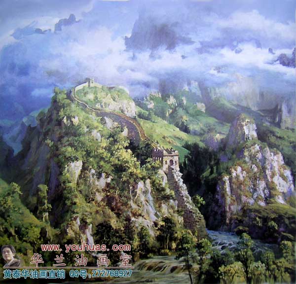 长城油画风景万里长城油画作品